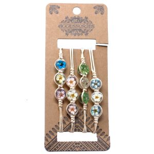 Pressed Real Flowers Tri-Flower Bracelet