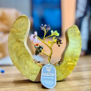 Seven Chakra Gemstone Tree in Mango Wood Ring