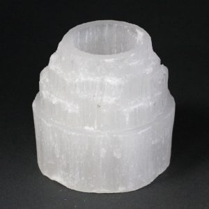 Selenite Mountain Top Candle Holder – 8cm