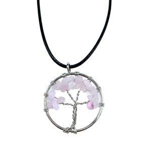 Tree of Life Pendant – Rose Quartz